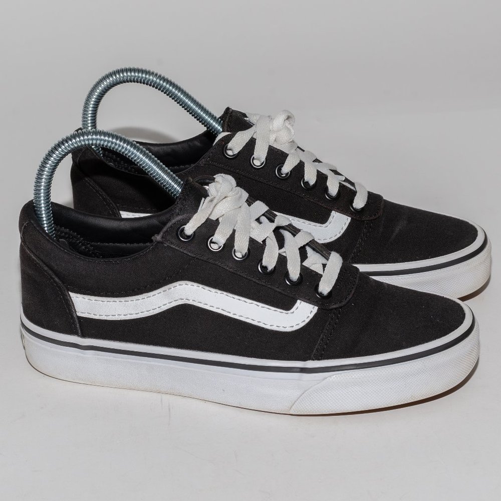 Vans Women's Sneakers Sz 6.5 Black Off The Wall Old Skool Canvas Low Top Skater